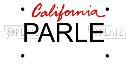 PARLE California License Plate