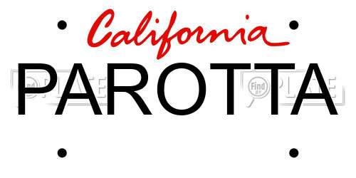 PAROTTA California License Plate