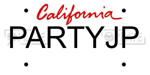 PARTYJP California License Plate