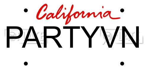 PARTYVN California License Plate