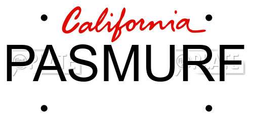 PASMURF California License Plate