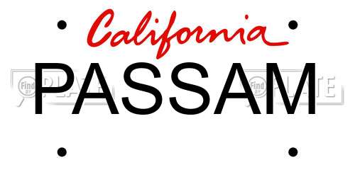 PASSAM California License Plate