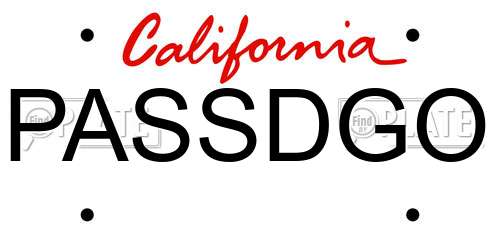PASSDGO California License Plate