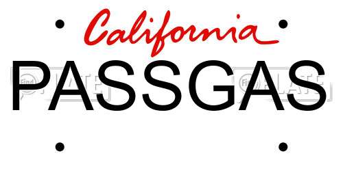 PASSGAS California License Plate