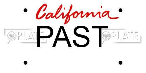 PAST California License Plate