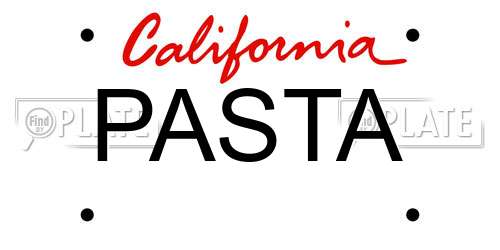 PASTA California License Plate