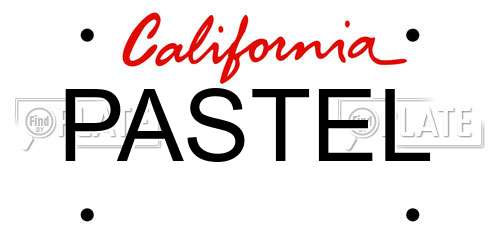 PASTEL California License Plate