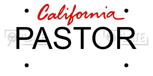 PASTOR California License Plate