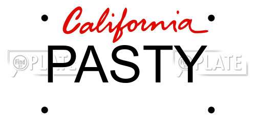 PASTY California License Plate