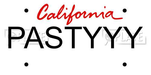 PASTYYY California License Plate