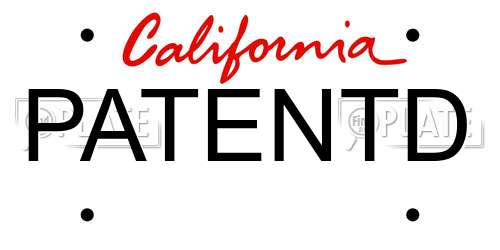 PATENTD California License Plate