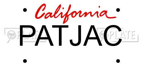 PATJAC California License Plate