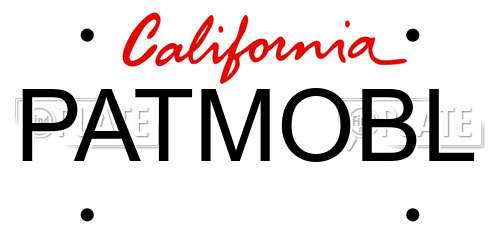 PATMOBL California License Plate