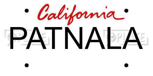 PATNALA California License Plate
