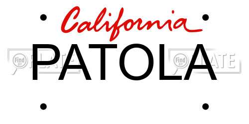 PATOLA California License Plate