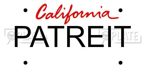 PATREIT California License Plate