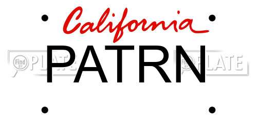 PATRN California License Plate