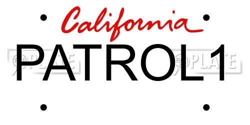 PATROL1 California License Plate