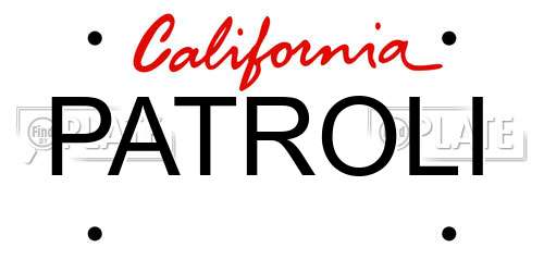 PATROLI California License Plate