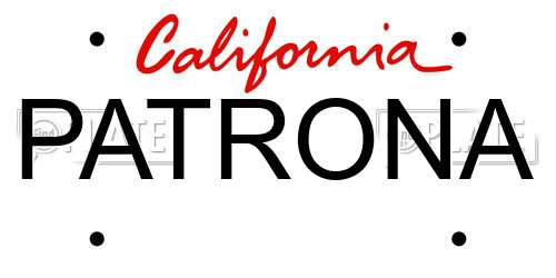 PATRONA California License Plate