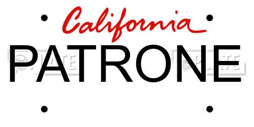 PATRONE California License Plate