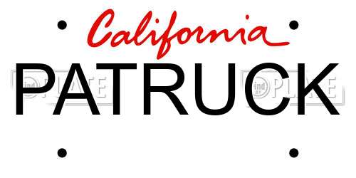 PATRUCK California License Plate