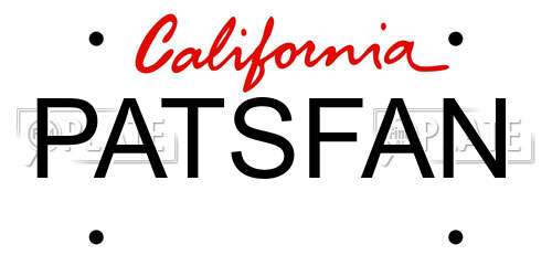 PATSFAN California License Plate