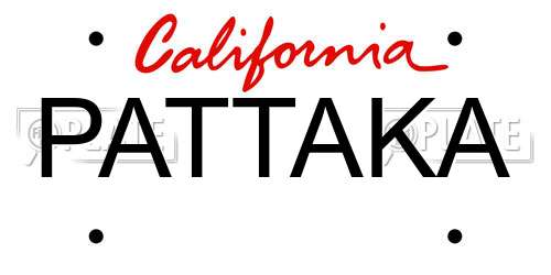 PATTAKA California License Plate