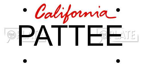 PATTEE California License Plate