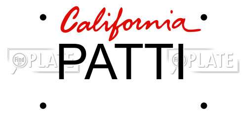 PATTI California License Plate