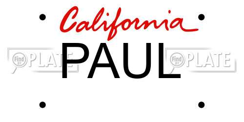 PAUL California License Plate