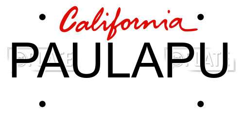 PAULAPU California License Plate