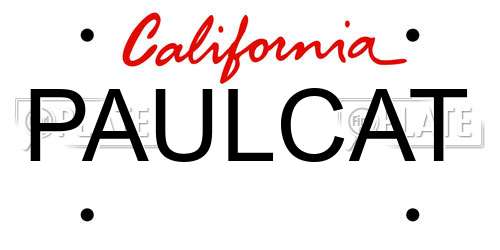 PAULCAT California License Plate