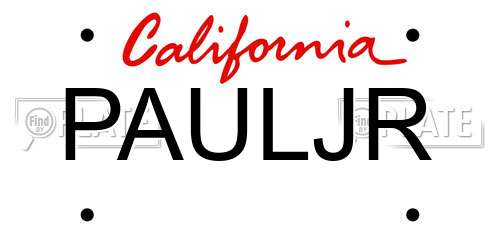 PAULJR California License Plate