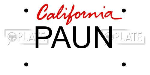 PAUN California License Plate