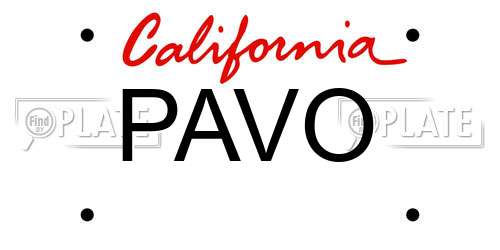 PAVO California License Plate