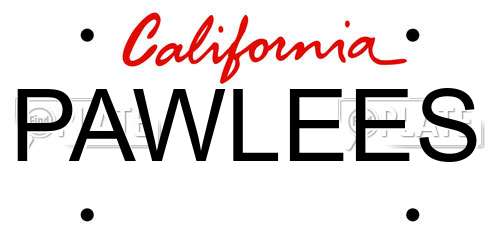 PAWLEES California License Plate