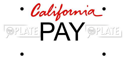 PAY California License Plate
