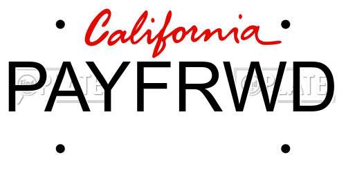 PAYFRWD California License Plate