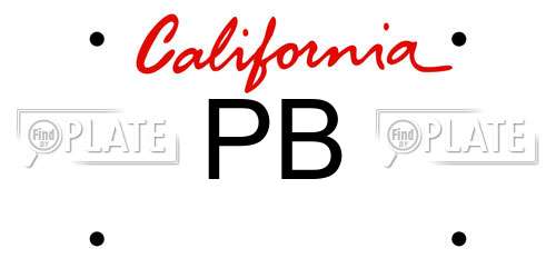 PB California License Plate