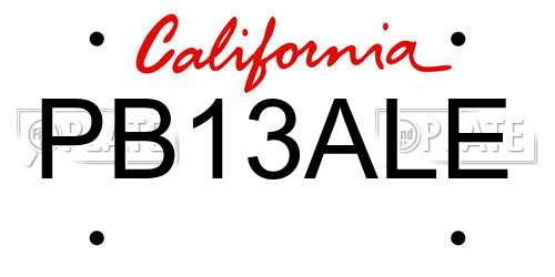 PB13ALE California License Plate