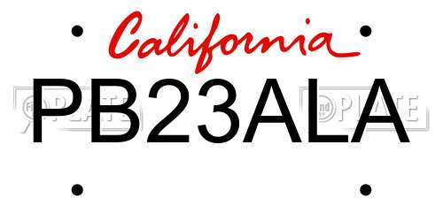 PB23ALA California License Plate