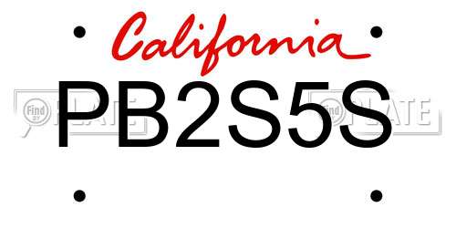 PB2S5S California License Plate