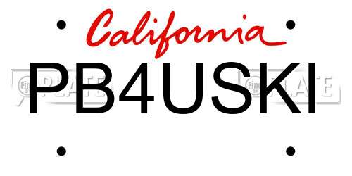 PB4USKI California License Plate