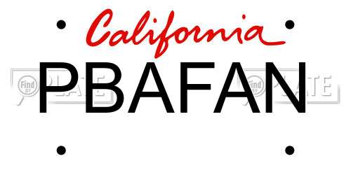 PBAFAN California License Plate