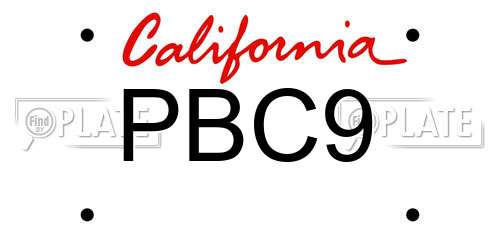 PBC9 California License Plate
