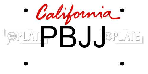 PBJJ California License Plate