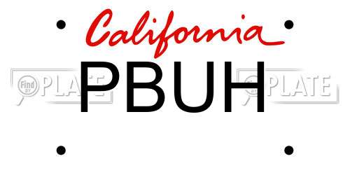 PBUH California License Plate