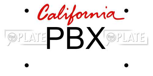PBX California License Plate