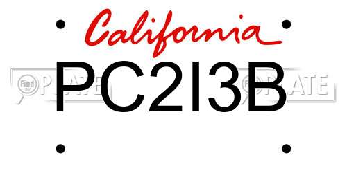PC2I3B California License Plate